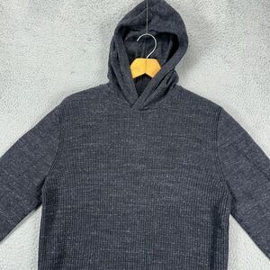 Gap‎ Thermal Hoodie Sweatshirt Adult Medium Black Waffle Knit Pullover Mens NEW